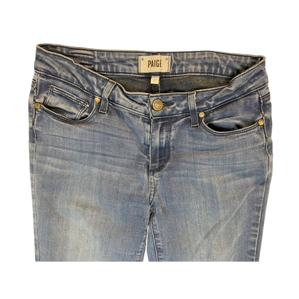 Paige Jeans Verdugo Ultra Skinny Distressed 27 x 29 Blue Stretch Comfortable - Picture 5 of 9
